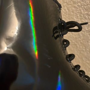 Dr. Martens Boots Size 7 1460 patent leather black holographic boots